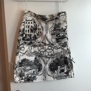 Sandra king black and white pattern pencil skirt